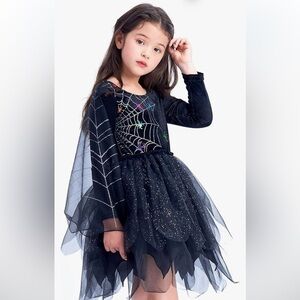 NWT Black Witch Costume for Kids and Women, Classic Black Witch Dress up